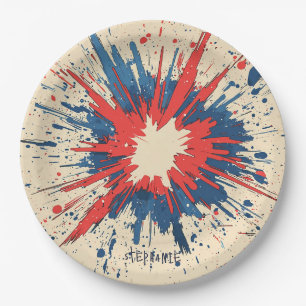 Assiettes En Carton Explosion d'art pop de style comique (5)