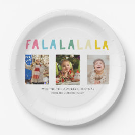 Assiettes En Carton Fa La La Christmas 3 Photo Collage Cute Pastel