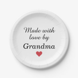 Assiettes En Carton Fabriqué avec amour par grand-mère