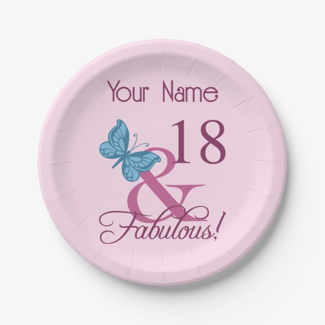 Assiettes En Carton Fabuleux 18e anniversaire (Devant)