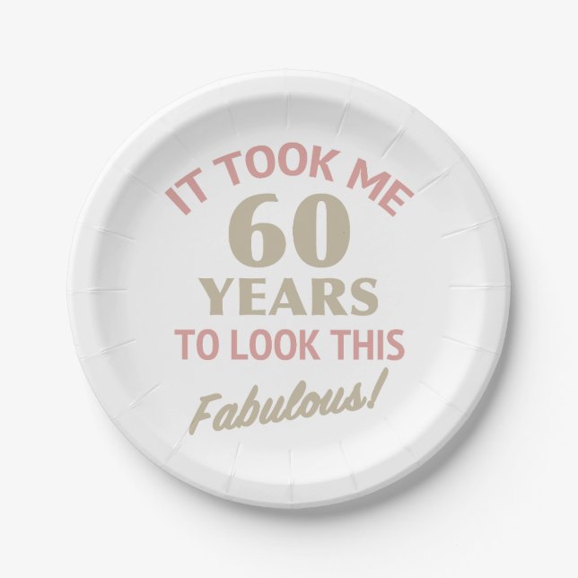 Assiettes En Carton Fabuleux 60e anniversaire (Devant)
