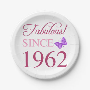 Assiettes En Carton Fabuleux 60e anniversaire féminin 1962