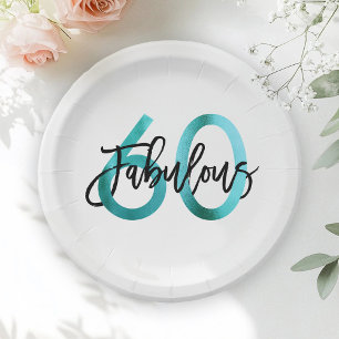 Assiettes En Carton Fabuleux 60e Moderne Elégant Turquoise Vert Anni