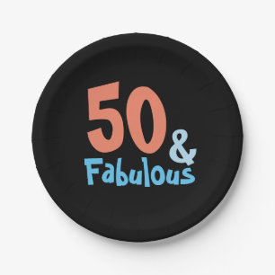 Assiettes En Carton Fabuleux Black Retro fête d'anniversaire