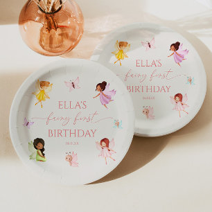 Assiettes En Carton Fairy First Enchanted Fairies 1ère fête d'annivers