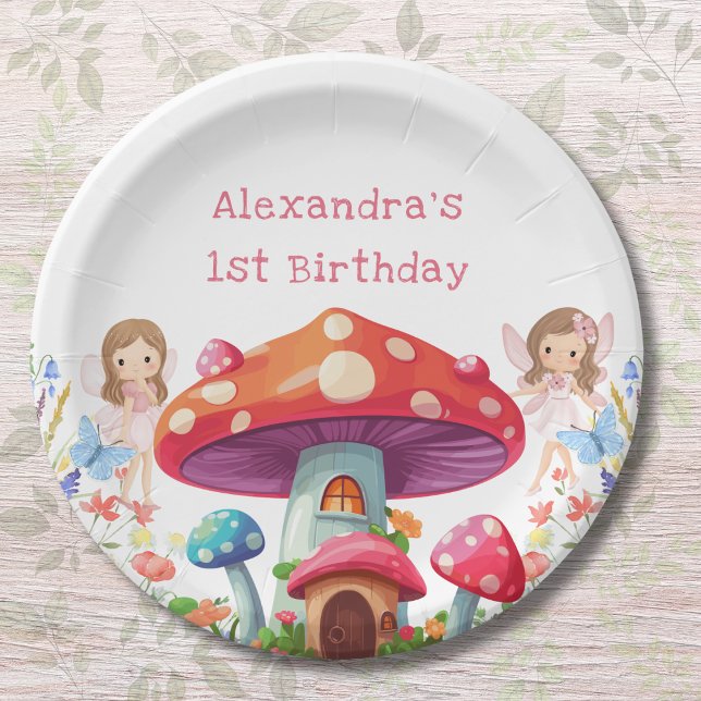 Assiettes En Carton Fairy First Floral Girl's 1st Birthday Party (Créateur téléchargé)