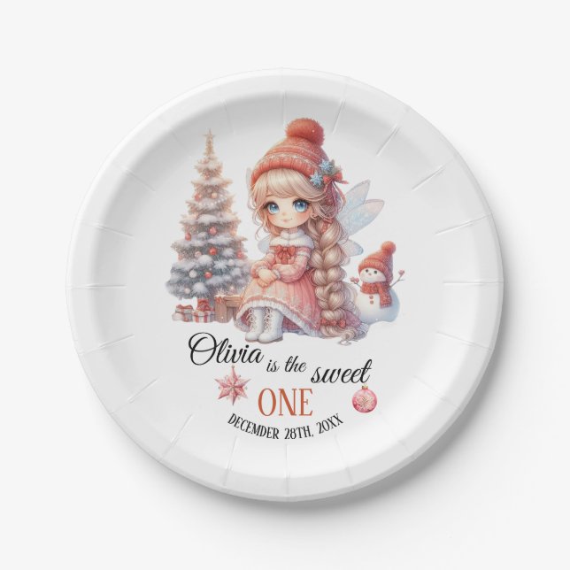 Assiettes En Carton Fairy First Girl's 1st Birthday (Devant)
