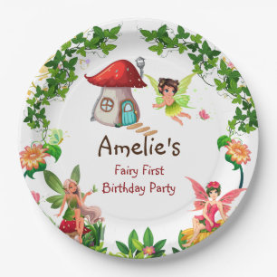 Assiettes En Carton Fairy Party Enchanted Jardin Magie Fée Anniversair