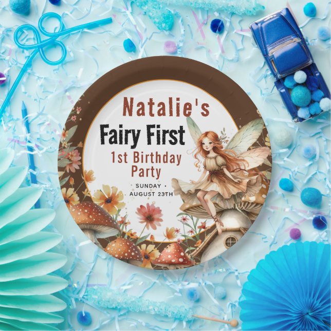 Assiettes En Carton Fairy Premier thème Fille 1er anniversaire fête (Fête)