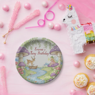 Assiettes En Carton Fairy Woodland Birthday Paper Plate