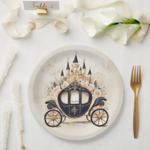 Assiettes En Carton Fairytale Carriage and Castle
