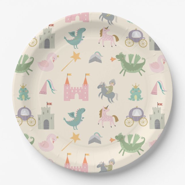 Assiettes En Carton Fairytale Cute Dragon Baby shower / Anniversaire (Devant)