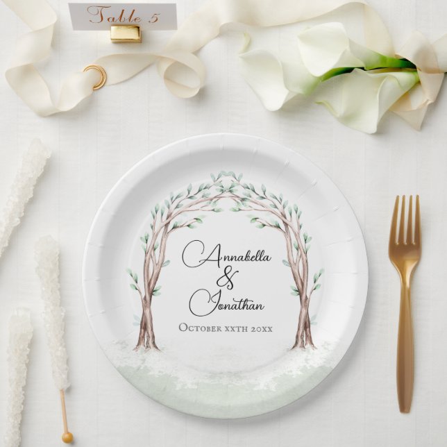 Assiettes En Carton Fairytale Entrée du Mariage forestier (Mariage)