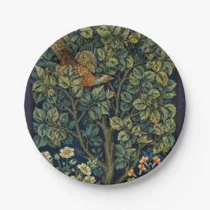 Assiettes En Carton Faisan d'arbre boisé William Morris