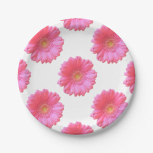 Assiettes En Carton Faisée de gerbera rose