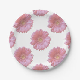 Assiettes En Carton Faisée de gerbera rose pâle