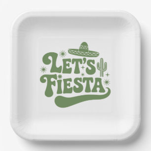 Assiettes En Carton Faisons la Fête Sombrero Groovy Cactus Festif