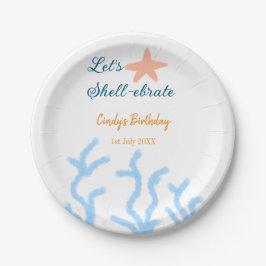 Assiettes En Carton Faisons la fête sous l'anniversaire bleu marine