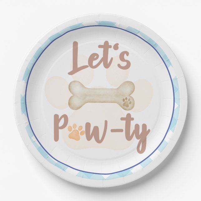 Assiettes En Carton Faisons Pawty Chien Chien Chien Chien Anniversaire (Devant)
