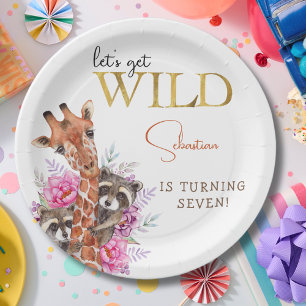 Assiettes En Carton Faisons venir des animaux sauvages de safari pour 