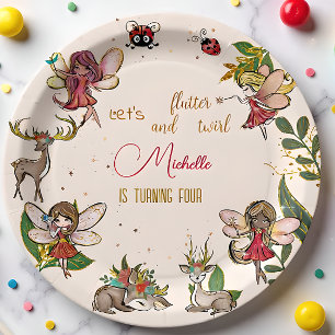 Assiettes En Carton Faisons voltiger et tournoyer, jardin de fées anni