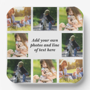 Assiettes En Carton Faites votre propre collage photo et texte