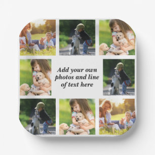 Assiettes En Carton Faites votre propre collage photo et texte