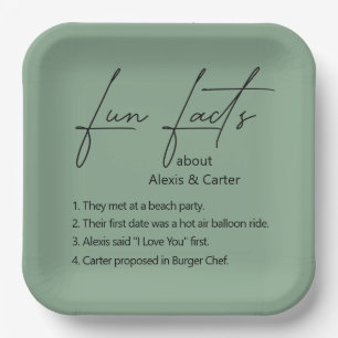 Assiettes En Carton Faits mariages Fun Sur Sage Green