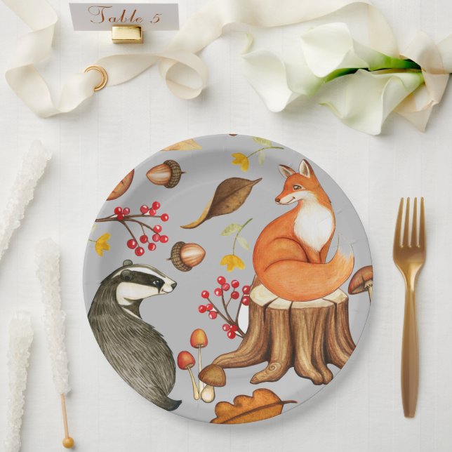 Assiettes En Carton Fall Leaves Badger & Fox (Mariage)