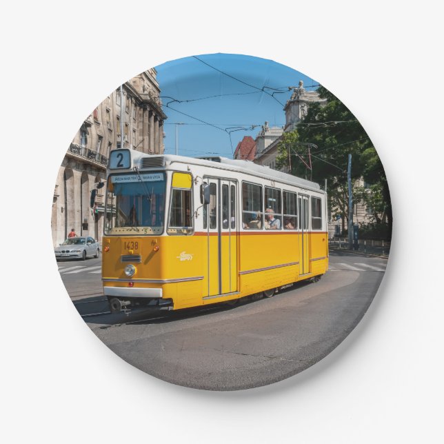 Assiettes En Carton Fameux Tramway deux à Budapest, Hongrie (Devant)