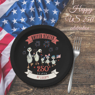 Assiettes En Carton Famille de canards mignons États-Unis 250 ans de l