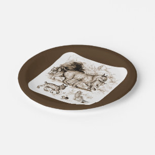 Assiettes En Carton Famille de Lynx roux
