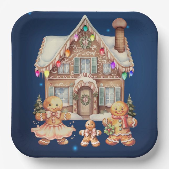 Assiettes En Carton Famille de pain d'épices (Recto)