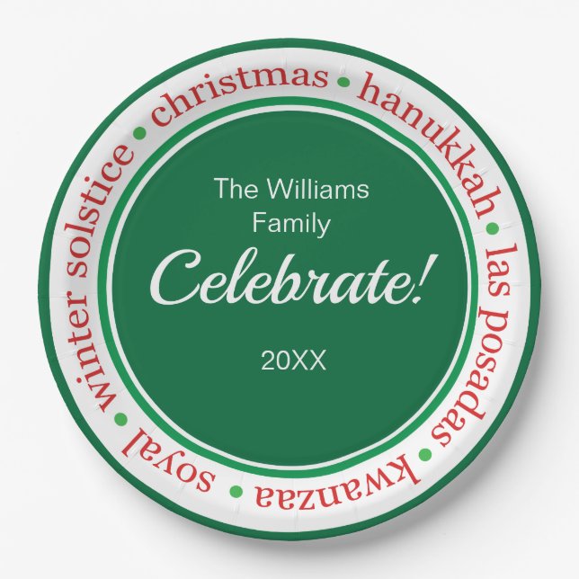 Assiettes En Carton Family Holiday Party Plates (Devant)