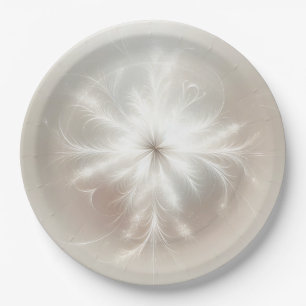 Assiettes En Carton Fancy Factal Snowflake