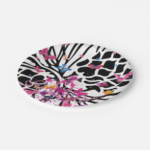 Assiettes En Carton Fancy Party spécial mignon papillon noir et blanc