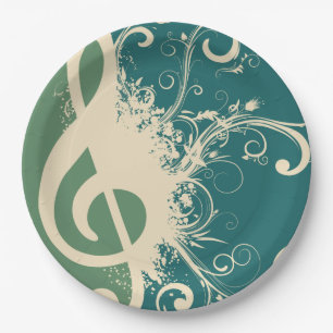Assiettes En Carton Fancy Treble Clef