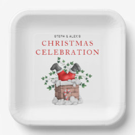 Assiettes En Carton Fantaisie Père Noël Chimney Christmas Party