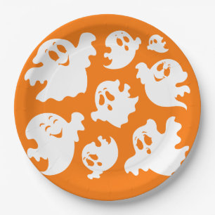 Assiettes En Carton Fantôme d'Halloween