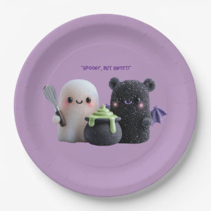 Assiettes En Carton Fantôme mignon mais effrayant et ours 