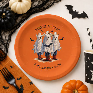 Assiettes En Carton Fantômes de Cowboy Effrayants Halloween Personnali