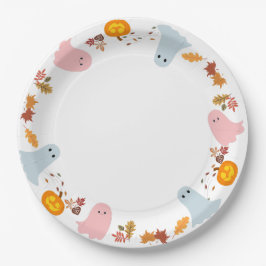 Assiettes En Carton fantômes d'halloween mignons et citrouilles