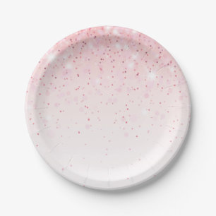 Assiettes En Carton Fard à joues pailleté rose scintillant