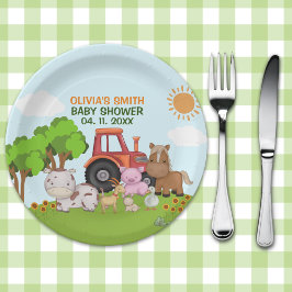 Assiettes En Carton Farm Barnyard Baby Shower