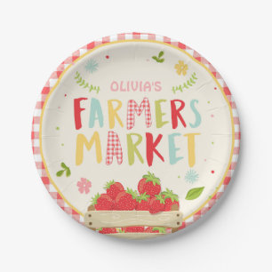 Assiettes En Carton Farmers marché d'anniversaire Papier Plaques Frai