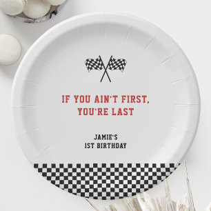 Assiettes En Carton Fast One Racing Minimaliste 1er Anniversaire