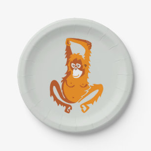 Assiettes En Carton Faune - ORANGUTAN - Animaux en voie de disparition