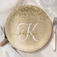 Faux Gold brossé Parties scintillant métallique Im