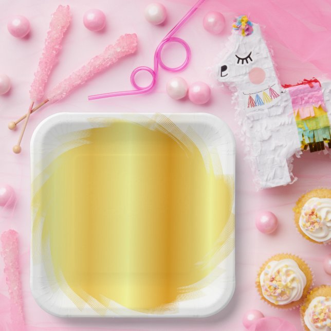 Assiettes En Carton Faux Gold tendance Élégant Modèle glamour (Fête)