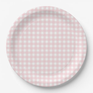 Assiettes En Carton Faye et Lauren Blush En vichy